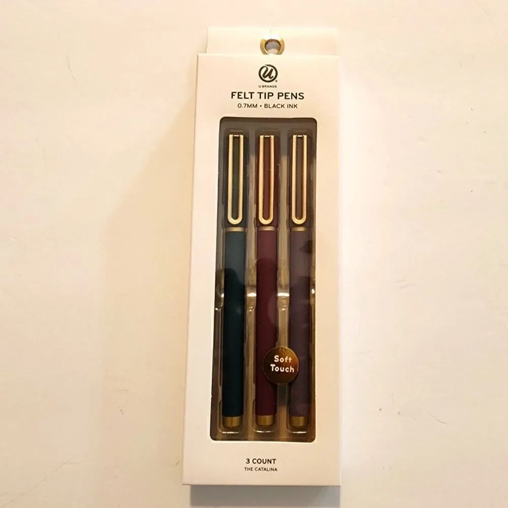 U Brands Felt Tip Pens The Catalina 3 Count New in Box